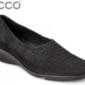 限US6-6.5码，ECCO 爱步 女士真皮镂空单鞋 $52.19 到手￥430