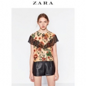 ZARATRF女装拼接印花上衣