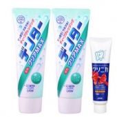 狮王（Lion） DENTOR 粒子洁净牙膏 荷兰薄荷 140g*2支 +赠品