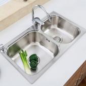 科勒（KOHLER）   丽斯780mm双槽套餐+凯迪厨房龙头