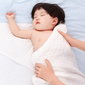 全棉时代（PurCotton） 婴儿纱布手帕6条 水洗纱布5层浴巾1条组合包 2件装