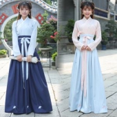 女式改良汉服 中国风交领襦裙两件套