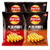 乐事 大波浪薯片 辛辣味+碳烤五花肉味 *4袋*4件＋赠品