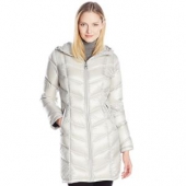 Calvin Klein Mid-Length Packable Chevron 女士长款外套