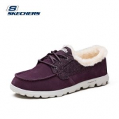 斯凯奇 skechers 加绒豆豆鞋 酒红色