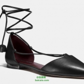 降5刀，COACH 蔻驰 女士小牛皮花穗绑带平底鞋 新低$69.99 到手￥550