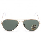 雷朋（Rayban） 金色金属镜框 绿色玻璃镜片 太阳镜 中性飞行员系列 3025-L0205 58mm*2个