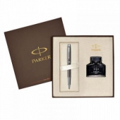 PARKER派克 IM金属灰白夹钢笔/墨水礼盒
