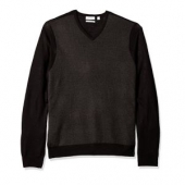 Calvin Klein Birdseye Windowpane 男士V领毛衣