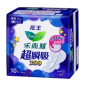 【京东超市】花王乐而雅（laurier）超瞬吸 纤巧夜用护翼型卫生巾30cm10片