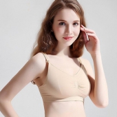 柔软舒适# 宜栖 前开扣纯棉哺乳文胸