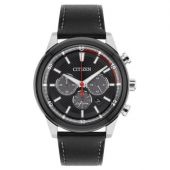 西铁城（CITIZEN） CA4348-01E 三眼计时光动能男表 真皮表带