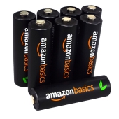亚马逊倍思（AmazonBasics） 8节五号高容量镍氢预充电可充电电池 可循环使用 500次