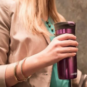 contigo   单手开启 不锈钢真空保温杯600ml
