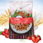 瑞典进口，ICA 爱西爱 草莓酸奶燕麦片 500g*2袋 ￥45（￥60-15）