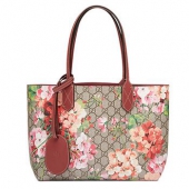 【女王节】Gucci古驰 Blooms系列 复古红真皮双面购物袋
