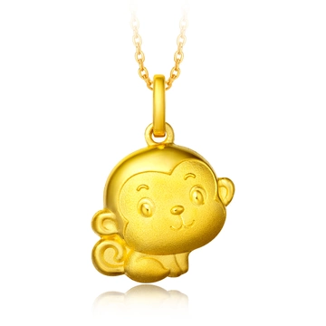 周大福 F199501 生肖猴足金吊坠 Q萌趣味