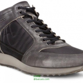 ECCO 爱步 男士高帮真皮休闲运动鞋 新低$77.49 到手￥660
