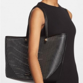 瑞贝卡·明可弗（Rebecca Minkoff） 女士真皮镂空手提包 点缀圆点镂空网眼