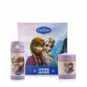 膳魔师（THERMOS）  冰雪奇缘系列 F4013 FF+F3003 FF 不锈钢保冷保温儿童吸管杯套装