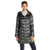 Calvin Klein Mid-Length Packable Chevron 女士长款外套