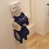 明邦 萌宠小猫卫生间卷纸架 黑色猫咪款 萌萌哒