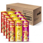 限华东：Lays 乐事 无限薯片 混箱（原味*4+番茄*4+烧烤*4） 104g*12桶