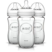 中亚Prime会员：AVENT 新安怡 宽口径自然原生玻璃奶瓶 240ml*3件