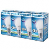 飞利浦 PHILIPS E27 LED灯泡 5W 暖白色 四只装