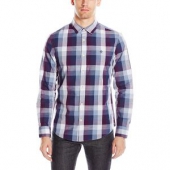 企鹅 Original Penguin Ls Slub Check 男修身衬衫