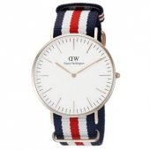 Daniel Wellington 丹尼尔•惠灵顿 男士尼龙表带石英手表 0102DW
