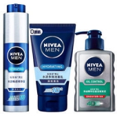 限PLUS会员：NIVEA 妮维雅 水活畅透小蓝管套装 （抗痘洁面150ml+精华露50g+多效洁面乳50g）*2套