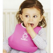 BabyBjorn    Soft Bib 软胶防碎屑围嘴 粉色+绿色 2只装