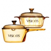 康宁 VISIONS 晶彩透明玻璃 0.8L煮锅+1L单柄锅