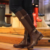 可汗（Cole Haan） Indiana Waterproof Riding Boot 女士长靴 全真皮材质