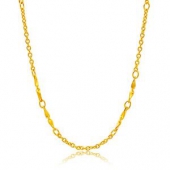 CHOW TAI FOOK 周大福 F164012 挚恋 足金黄金项链 40cm 约4.24g