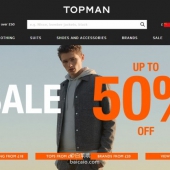 Topman春季大促，男士春夏装鞋服降至5折 满£100免费直邮中国