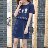 时尚百搭# 潞依韩 高腰A型包臀女裙子