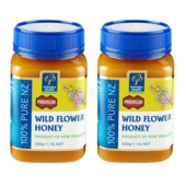 新西兰进口！ Manuka Health 蜜纽康 野花蜂蜜 500g*2瓶  44元（88 元，2件5折）