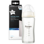 FIVERAMS 五羊 宝晶钻玻璃 防胀气宽口径婴儿奶瓶 240ml*2件