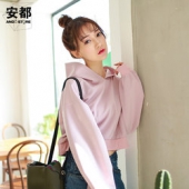 ANDO STORE/安都  韩版时尚太空棉连帽套头卫衣   49元包邮（80-40元卷）
