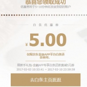 京东金融 5元白条还款券