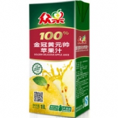 众果100%纯果汁金冠黄元帅苹果汁1L×4盒 19.9元