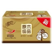 清风 原木纯品金装系列 3层150抽*20包抽纸巾 中规格