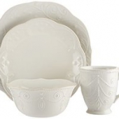 中亚prime会员免邮！Lenox 莱诺克斯 French Perle 餐具四件套 到手约247元