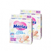 Kao 花王 Merries 新生儿纸尿裤 NB90片*2包    139元