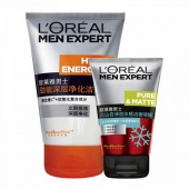 L‘OREAL 欧莱雅 男士深层净化洁面膏100ml+火山岩洁面啫喱50ml