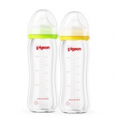 PIGEON 贝亲宽口径玻璃奶瓶240ml 2个装 配M奶嘴 129.9元