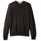 限尺码，Calvin Klein 100%纯美利奴羊毛男士针织衫 V领 多色 $19.99 到手￥170