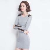 春季风情# 美丽茵 长袖针织连衣裙